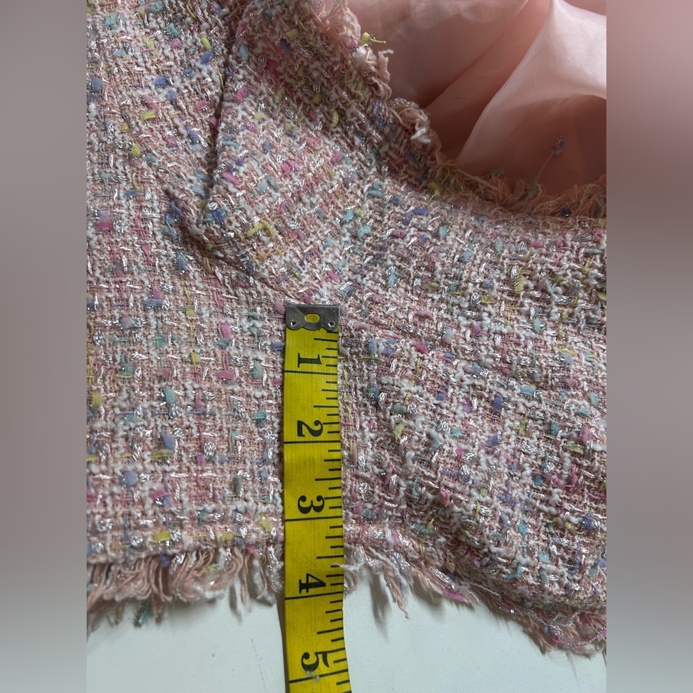 ELOQUII PINK RAINBOW CONFETTI TWEED, RAW EDGE SHORTS. FULLY LINED, RAW EDGE Sz22 - Picture 7 of 12